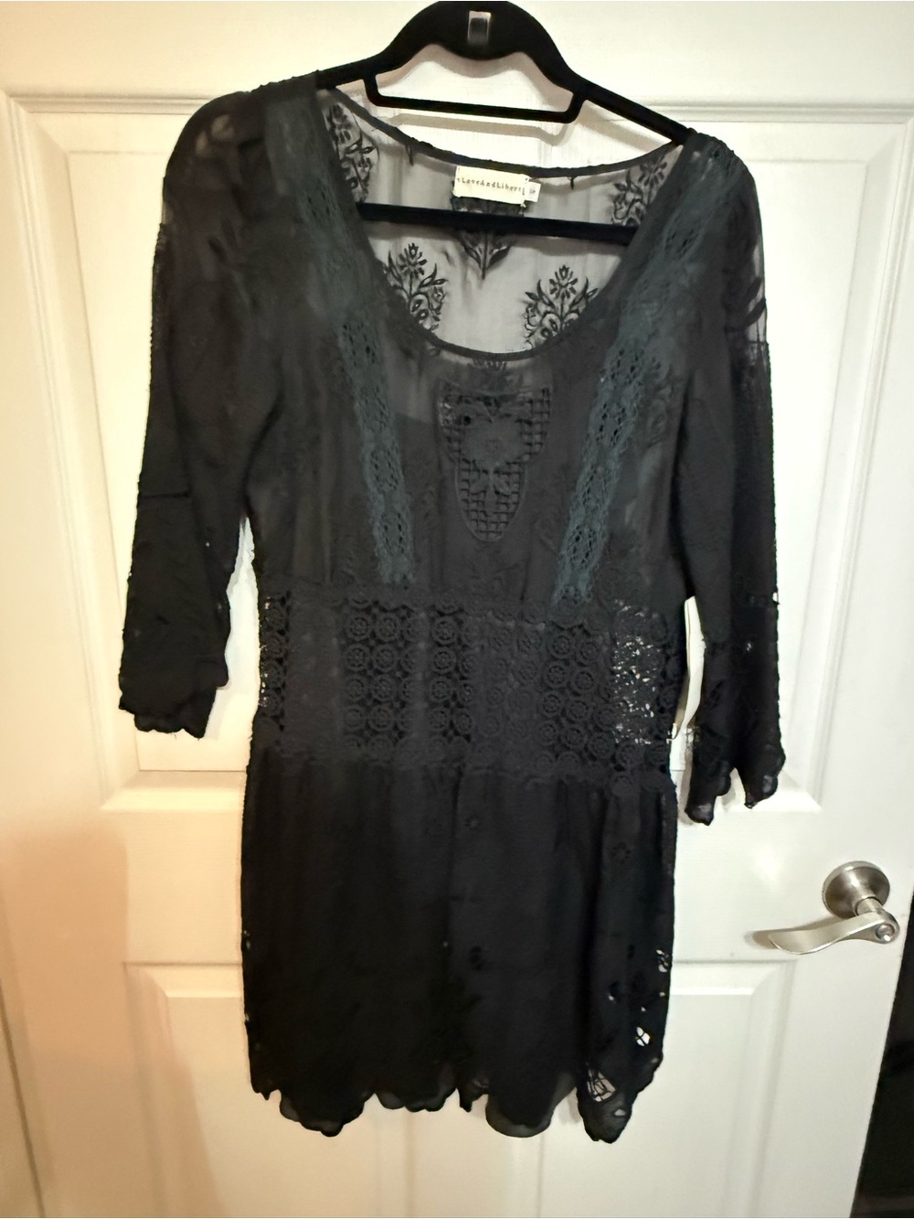 Johnny Was 4 Love and Liberty by Johnny Was 100% Silk Kennedy Dress Lace-Detail